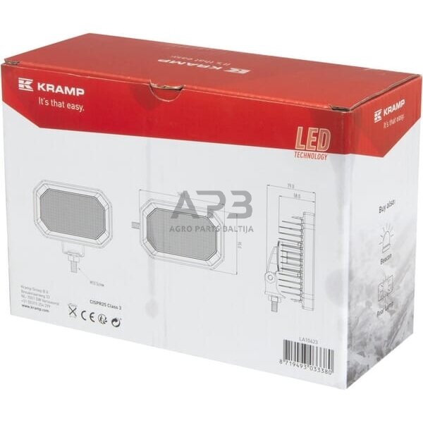 LED darbo žibintas stačiakampis 42W, 2800lm, LA10423 3 LED darbo žibintas stačiakampis 42W, 2800lm, LA10423 3