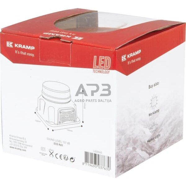 LED garsinis oranžinis švyturėlis (97dB) LA20060 2