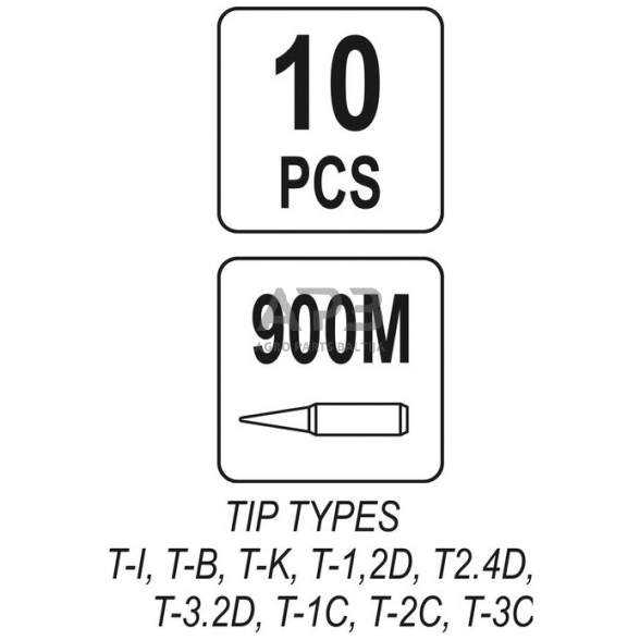 Litavimo antgalių rinkinys (10vnt) 900M 1 Litavimo antgalių rinkinys (10vnt) 900M 1