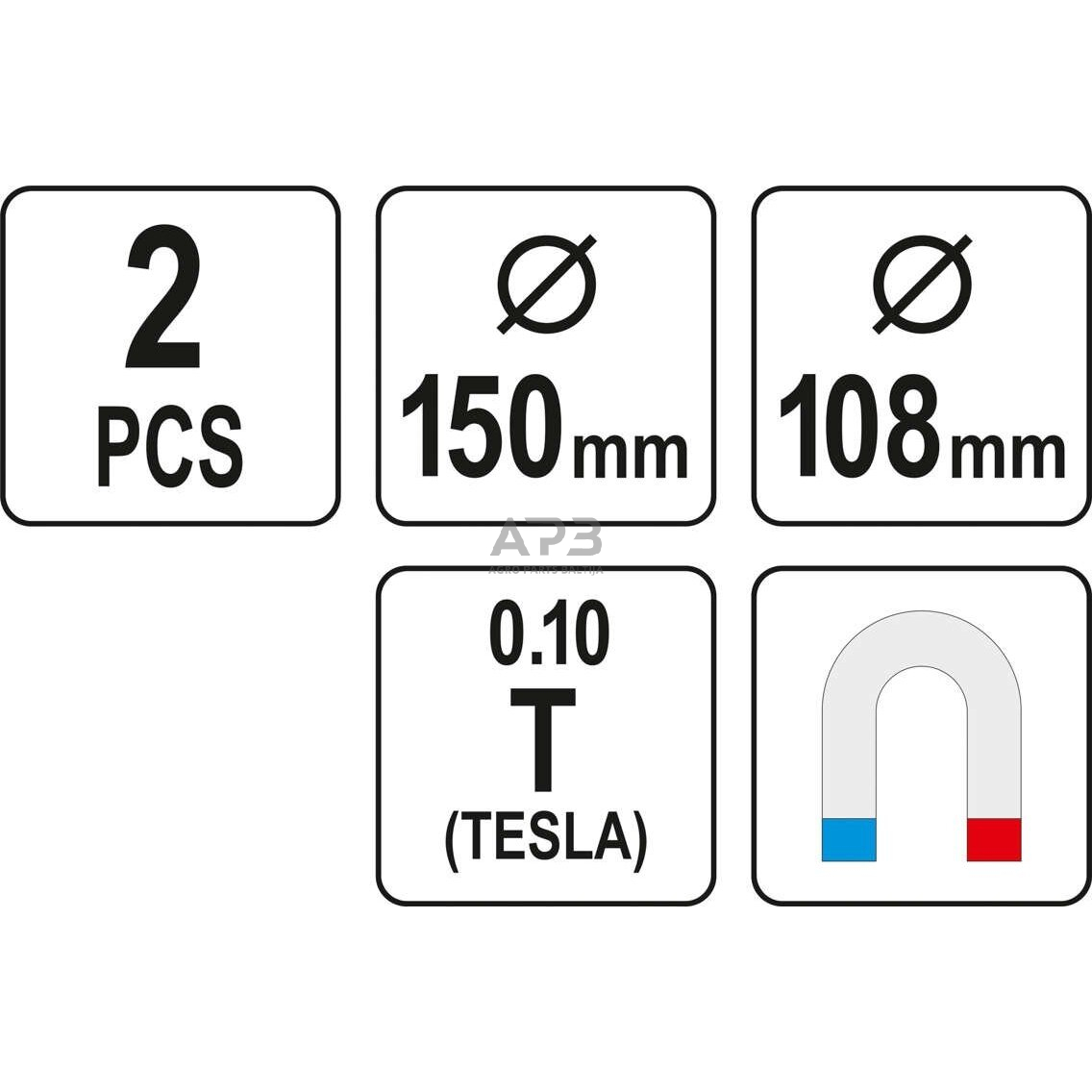 Magnetinių indų rink.(2vnt) Ø108/150mm 2