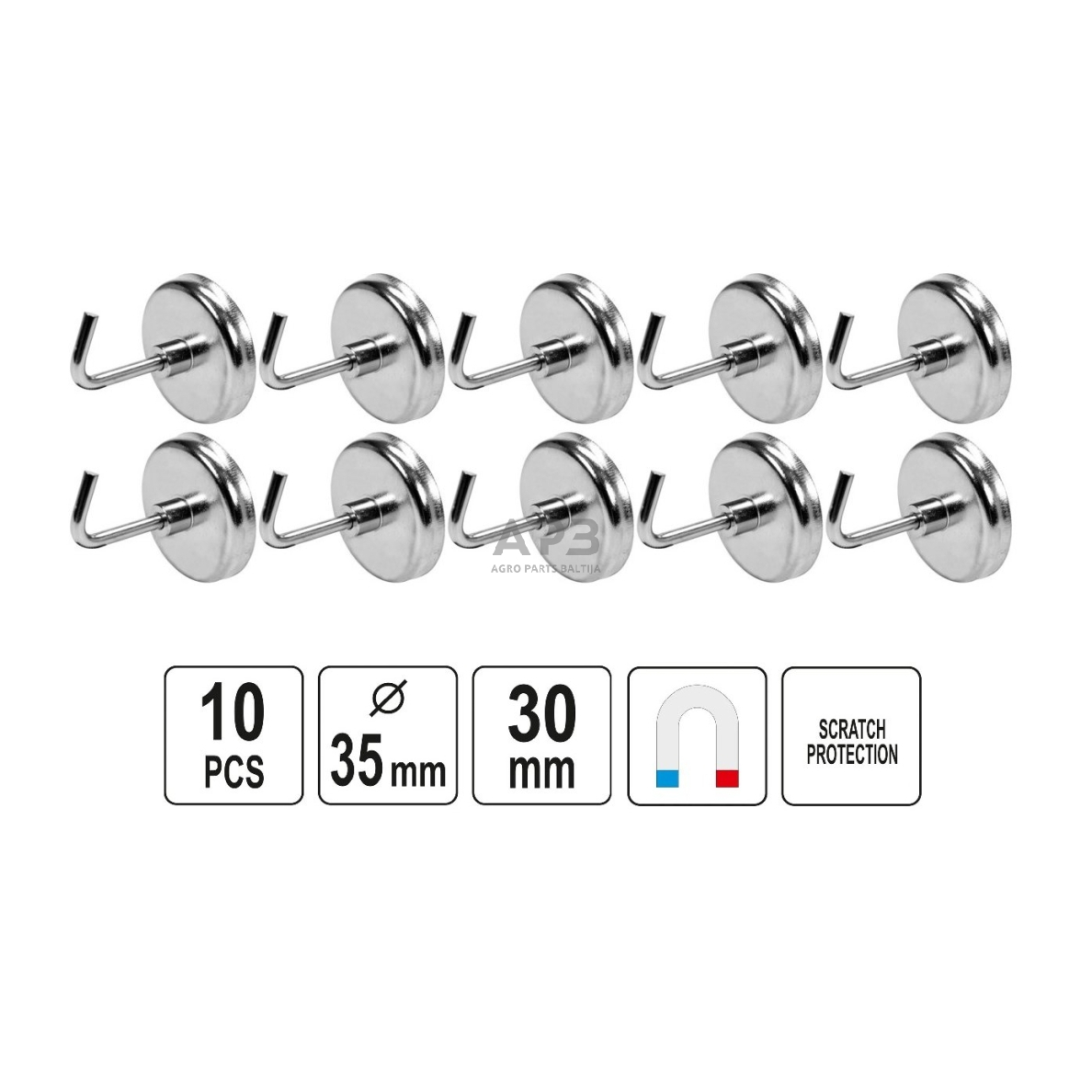 Magnetinių kabliukų rinkinys 10vnt Magnetinių kabliukų rinkinys 10vnt