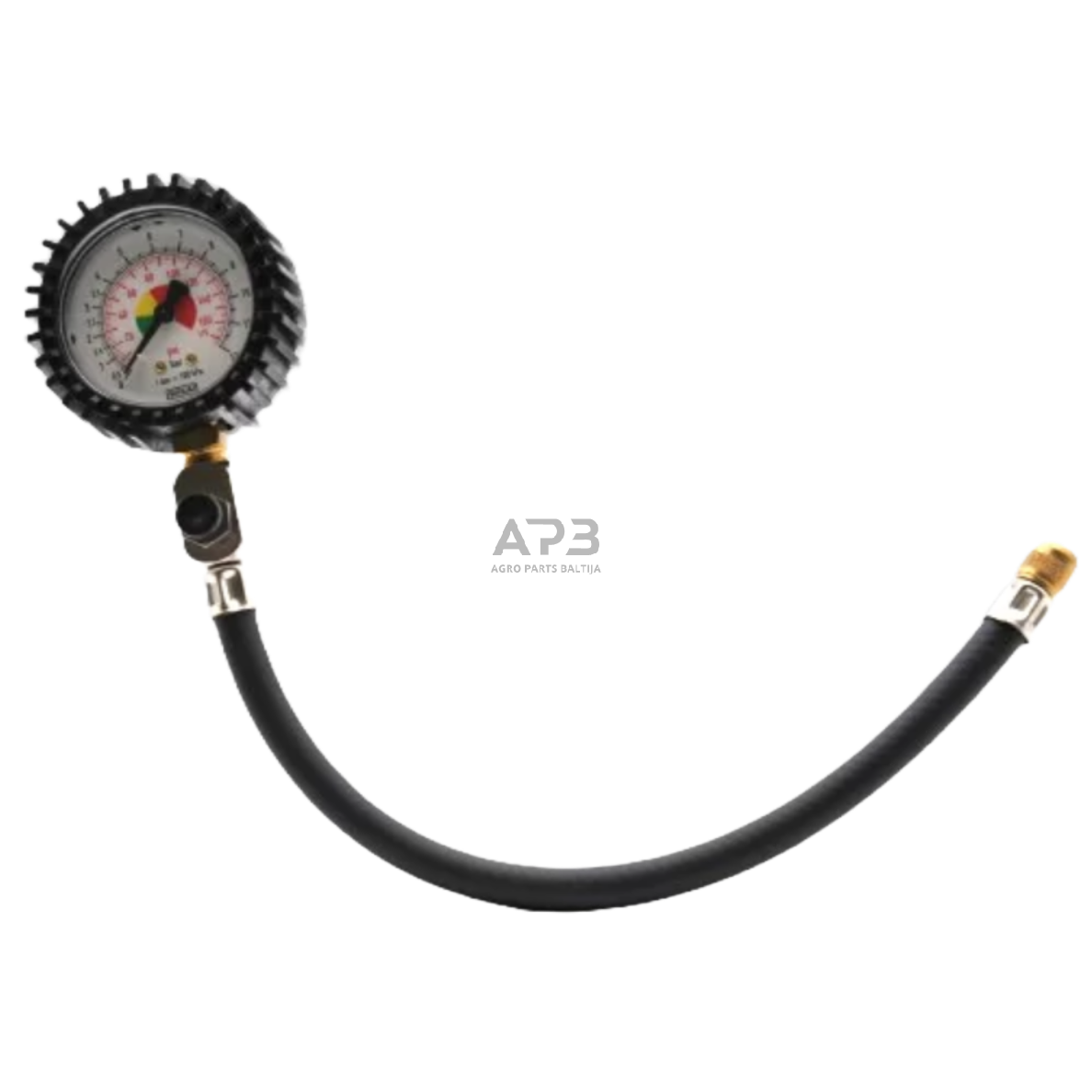 Manometras 0-12bar su žarnele 300mm Manometras 0-12bar su žarnele 300mm