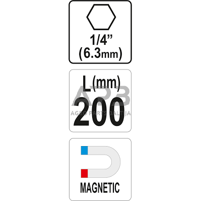 Magnetinis antgalių laikiklis 200mm 1 Magnetinis antgalių laikiklis 200mm 1