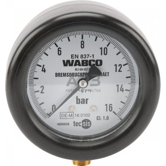 Manometras Wabco 100mm / 16 bar 4530040210 Manometras Wabco 100mm / 16 bar 4530040210