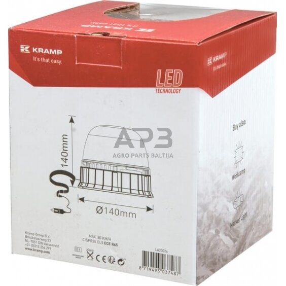 Magnetinis LED oranžinis švyturėlis LA20026 3 Magnetinis LED oranžinis švyturėlis LA20026 3