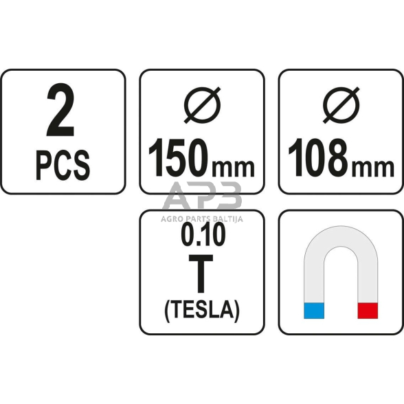 Magnetinių indų rink.(2vnt) Ø108/150mm 2 Magnetinių indų rink.(2vnt) Ø108/150mm 2