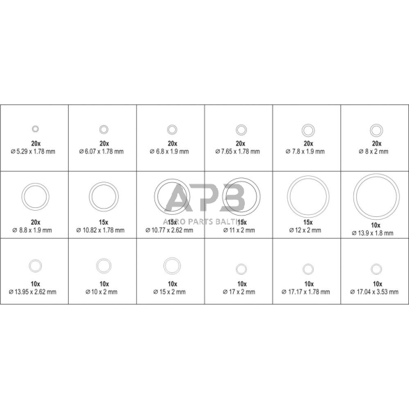 Manžetų rinkinys kondicionieriaus remontui (HNBR, 270vnt) 2 Manžetų rinkinys kondicionieriaus remontui (HNBR, 270vnt) 2