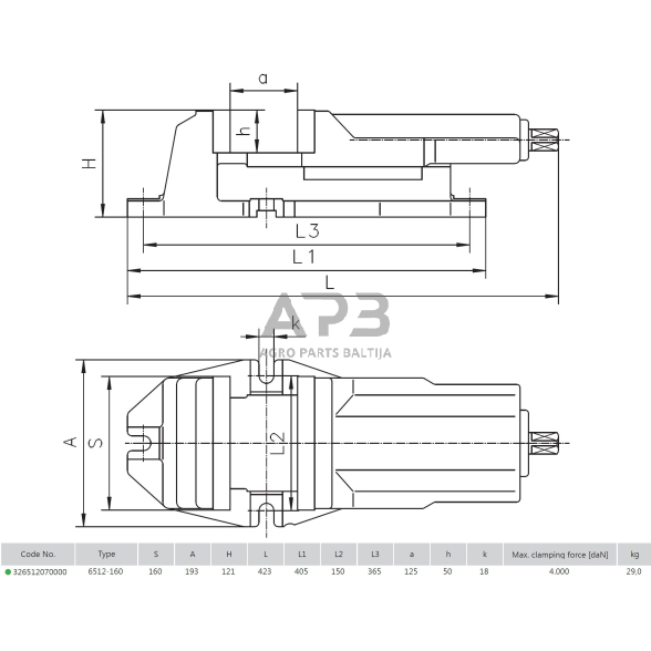 Mašininis spaustuvas 160mm 1