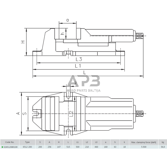 Mašininis spaustuvas 200mm 1