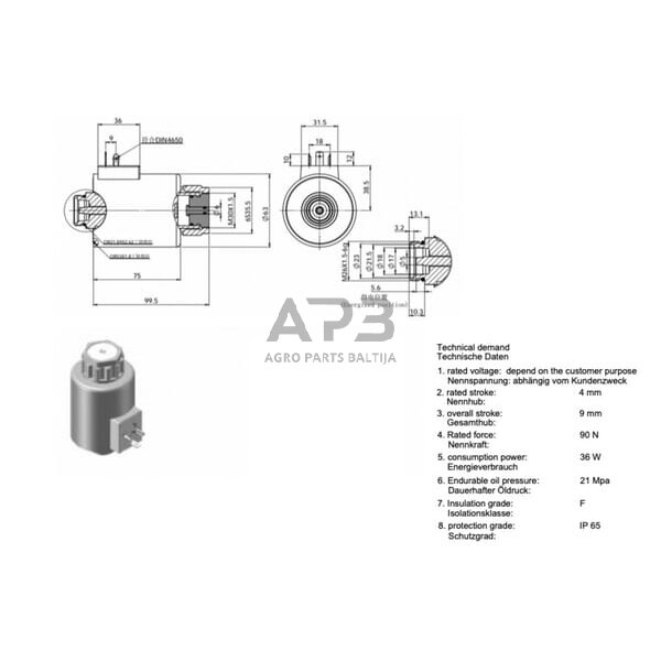 Magnetinė ritė 24 V skirta 6KVH10, 24VAK80357 2 Magnetinė ritė 24 V skirta 6KVH10, 24VAK80357 2