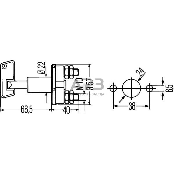 Masės išjungėjas 50A Hella 6EK002843002 3 Masės išjungėjas 50A Hella 6EK002843002 3