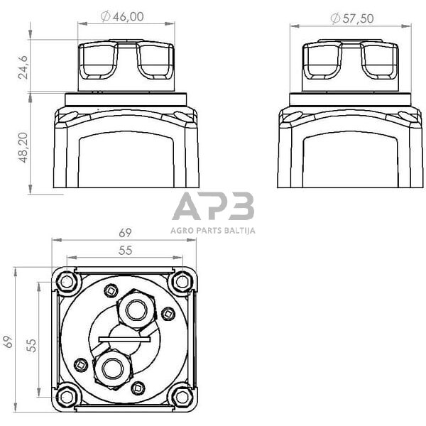 Masės išjungėjas M10, 12/24V, 300A/1000A SW10006KR 3 Masės išjungėjas M10, 12/24V, 300A/1000A SW10006KR 3