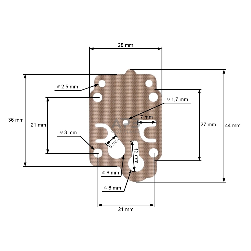 Membranų komplektas trimeriams 26cc, 32cc, 43cc, 52cc 5