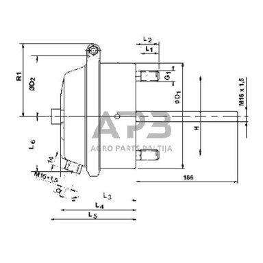Membraninis cilindras Wabco 16 4231049000