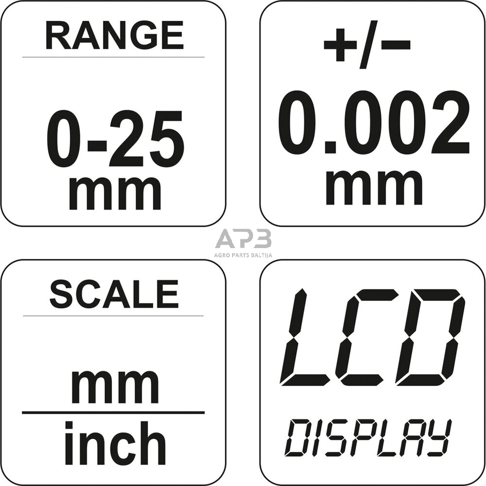 Mikrometras elektroninis 0-25mm 3 Mikrometras elektroninis 0-25mm 3