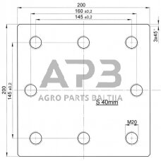 Montavimo plokštė Scharmüller 145x145 / 160mm 8xM20 00645000