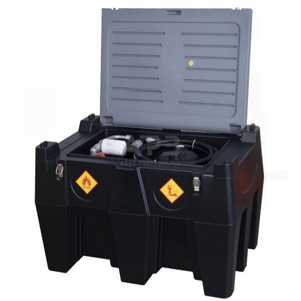 Mobili kuro talpykla 440L (plastikinė) su pompa 12V DCTP40 (automatiniu pistoletu ir filtru) 1