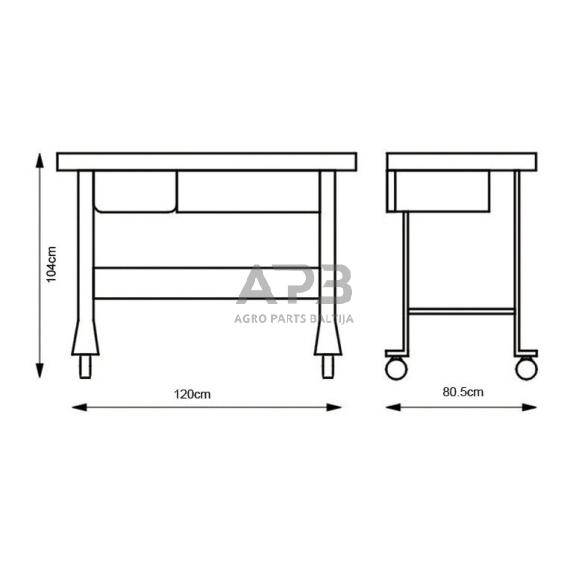 Mobilus darbastalis su skysčių surinkimo talpa 13L (3.5gal) 1 Mobilus darbastalis su skysčių surinkimo talpa 13L (3.5gal) 1