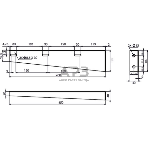 Montavimo laikiklių komplektas Daken DK88512 1 Montavimo laikiklių komplektas Daken DK88512 1
