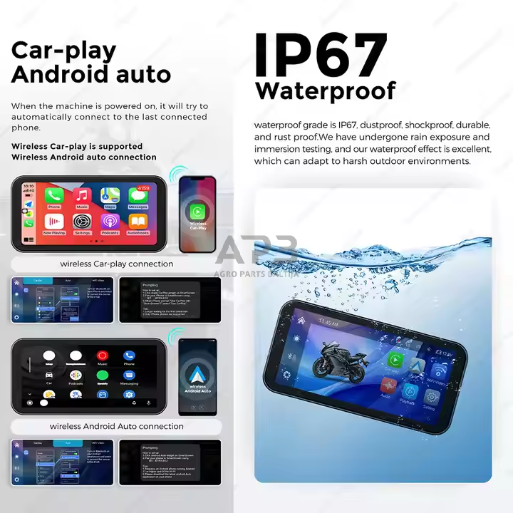 Motociklo išmanusis įrenginys su Apple Carplay/Android Auto funkcija 5 Motociklo išmanusis įrenginys su Apple Carplay/Android Auto funkcija 5
