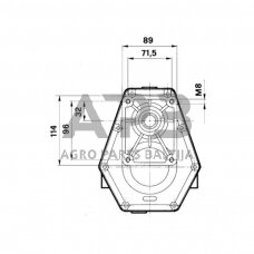 Multiplikatorius, kampinis reduktorius Brorelli GBF20S338 GBF-20-S-3-3.8 (Q /Gr.2)