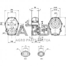 Multiplikatorius, kampinis reduktorius Brorelli GBR30ST466 GBR-30-ST-4-0.66