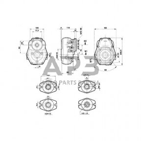 Multiplikatorius, kampinis reduktorius Brorelli GBR20ST429 GBR-20-ST-4-0