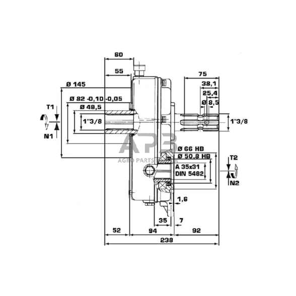 Multiplikatorius, kampinis reduktorius Brorelli GBF30ST835 30-ST-8-3.5 (M-F/Gr3) 3 Multiplikatorius, kampinis reduktorius Brorelli GBF30ST835 30-ST-8-3.5 (M-F/Gr3) 3