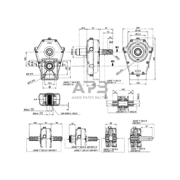 Multiplikatorius, kampinis reduktorius Brorelli GBF30ST838 30-ST-8-3.8 (M-F/Gr3) 1 Multiplikatorius, kampinis reduktorius Brorelli GBF30ST838 30-ST-8-3.8 (M-F/Gr3) 1
