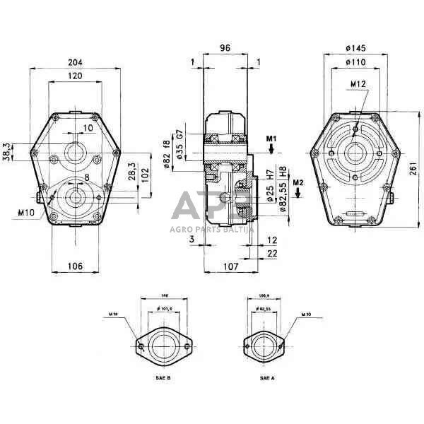 Multiplikatorius, kampinis reduktorius Brorelli GBR30ST466 GBR-30-ST-4-0.66 1 Multiplikatorius, kampinis reduktorius Brorelli GBR30ST466 GBR-30-ST-4-0.66 1