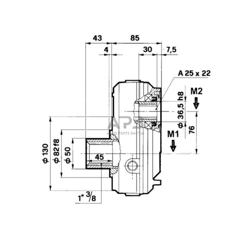 Multiplikatorius, kampinis reduktorius Brorelli GBF20S130 GBF-20-S-1-3.0 (M/Gr2) 2
