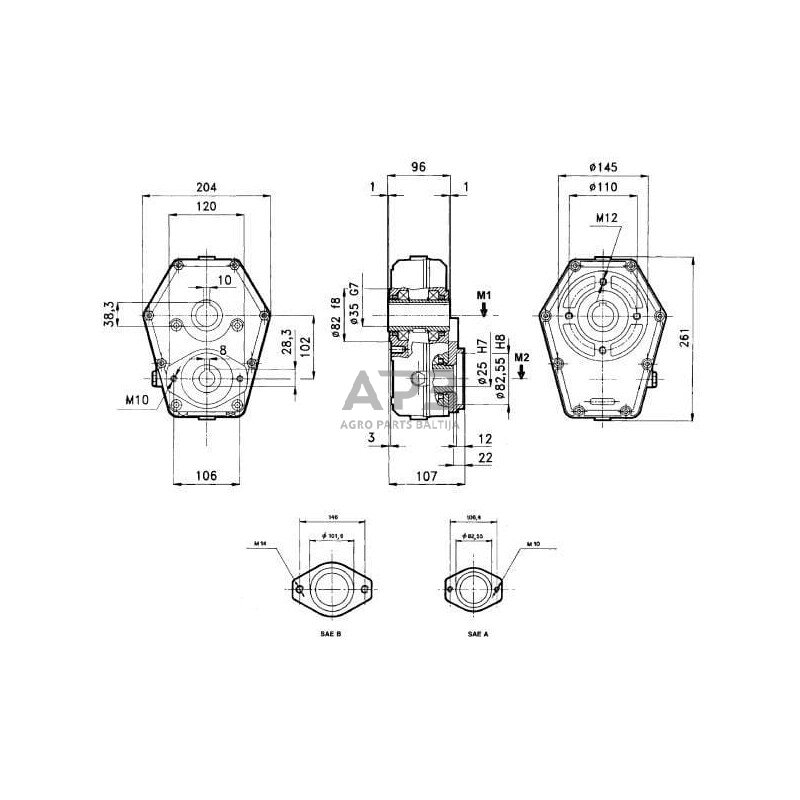 Multiplikatorius, kampinis reduktorius Brorelli GBR30ST450 GBR-30-ST-4-0.50 1 Multiplikatorius, kampinis reduktorius Brorelli GBR30ST450 GBR-30-ST-4-0.50 1