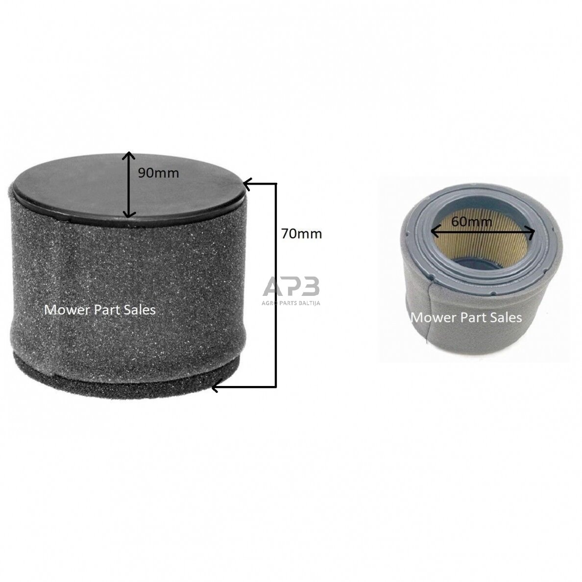 Oro filtras Kawasak FJ180V, 11029-0019, 110290019, 11029-0032, 110290032, 11029-7023, 110297023, išmatavimai 70 x 90 x 60 mm 1