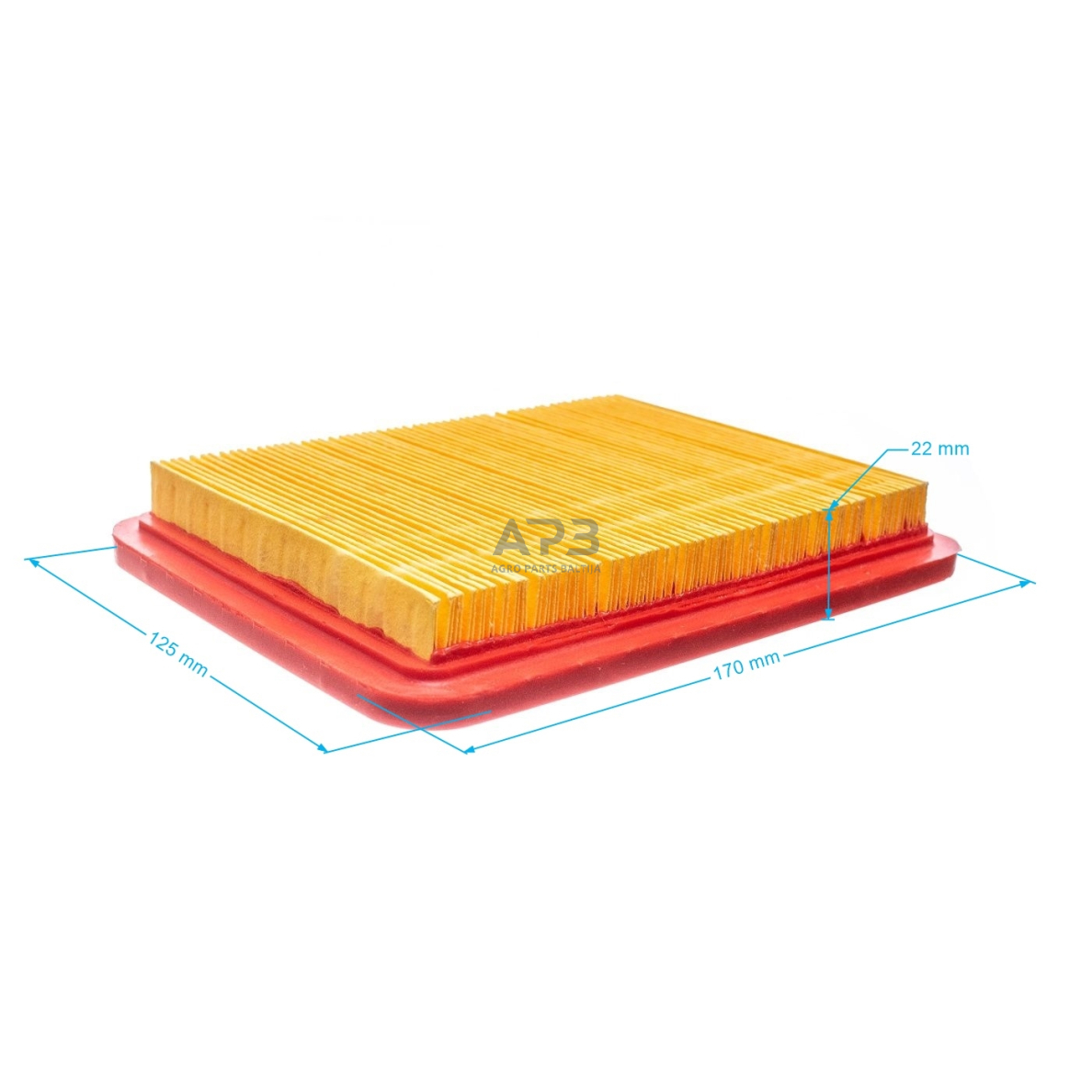 Oro filtras kiniškiems varikliams išmatavimai 170 x 127 x 24 mm 2