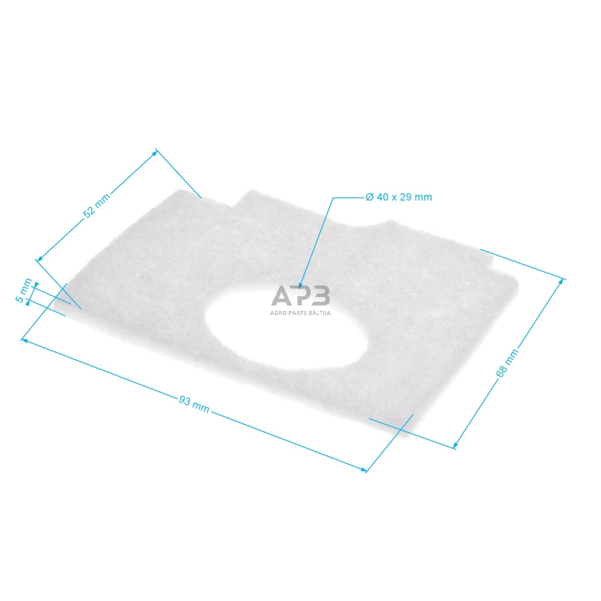 Oro filtras pjūklams STIHL MS170, MS170C, MS180 92x68x6 mm 1130 141 1700, 11301411700 1