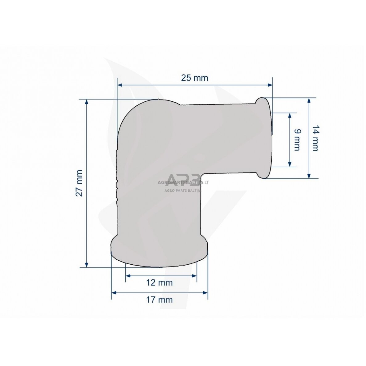 Oro įsiurbimo kolektoriaus guma Briggs & Stratton Classic 35, Quattro 40, Sprint 38, Sprint 40, Sprint XP 40 HVS, Sprint 375, Serie 450, Serie 500 692189, 067838, 67838 1