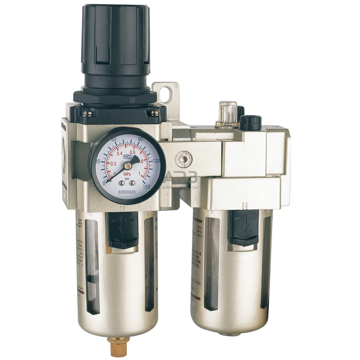 Oro srauto reguliatorius 1/2" su filtru ir tepaline Oro srauto reguliatorius 1/2" su filtru ir tepaline