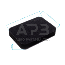 Oro filtras Honda GX240, GX270, GX340, GX390, 17211-899-000, 17211899000, išmatavimai 164 x 116 x 28 mm