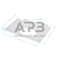 Oro filtras pjūklams STIHL MS170, MS170C, MS180 92x68x6 mm 1130 141 1700, 11301411700