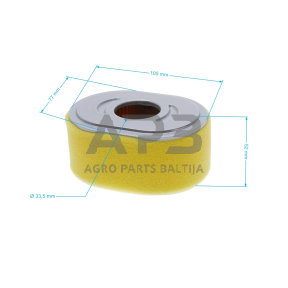 Oro filtras Honda GX110, GX120, 17210-ZE0-820, 17210ZE0820, 17210-ZE0-821, 17210ZE0821, 17210-ZE0-822, 17210ZE0822, 17210-ZE0-505, 17210ZE0505, išmatavimai 102 x 73 x 52