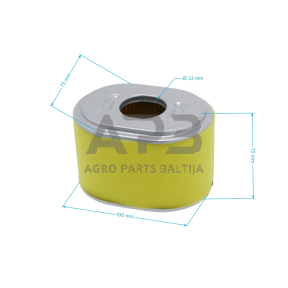 Oro filtras Honda GX110, GX120, GX140, GX160, 17210-ZE1-820, 17210ZE1820, 17210-ZE1-821, 17210-ZE1-821, 17210-ZE1-822, 17210-ZE1-822, 1720-ZE1-505, 1720ZE1505, išmatavimai 102 x 73 x 70 mm EVEREST