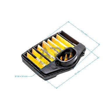 Oro filtras Husvarna 372. 575 26 91-01, 5752691-01, 575269101, 575 26 91-02, 5752691-02, 575269102, 575 26 91-03, 5752691-03, 575269103, 503 81 45-01, 5038145-01, 503814501, 503 81 45-02, 5038145-02, 503814502, 503 81 45-03, 5038145-03, 503814503