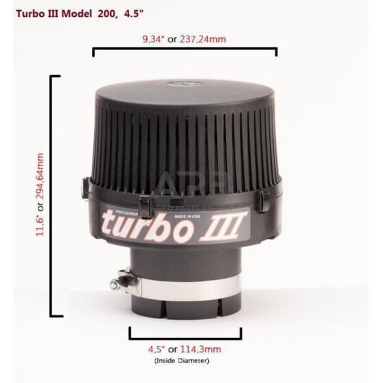 Oro filtras turbo® 3, Tipas 200-4.1/2", 211345000 1 Oro filtras turbo® 3, Tipas 200-4.1/2", 211345000 1