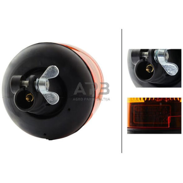 Oranžinis švyturėlis Halogen 12V Ø 135mm x 222mm Hella 2RL006846001 5 Oranžinis švyturėlis Halogen 12V Ø 135mm x 222mm Hella 2RL006846001 5