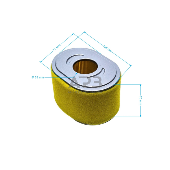 Oro filtras Honda GX110, GX120, GX140, GX160, GX200 17210-ZE1-820, 17210ZE1820, 17210-ZE1-821, 17210-ZE1-821, 17210-ZE1-822, 17210-ZE1-822, 1720-ZE1-505, 1720ZE1505, išmatavimai 102 x 73 x 70 3