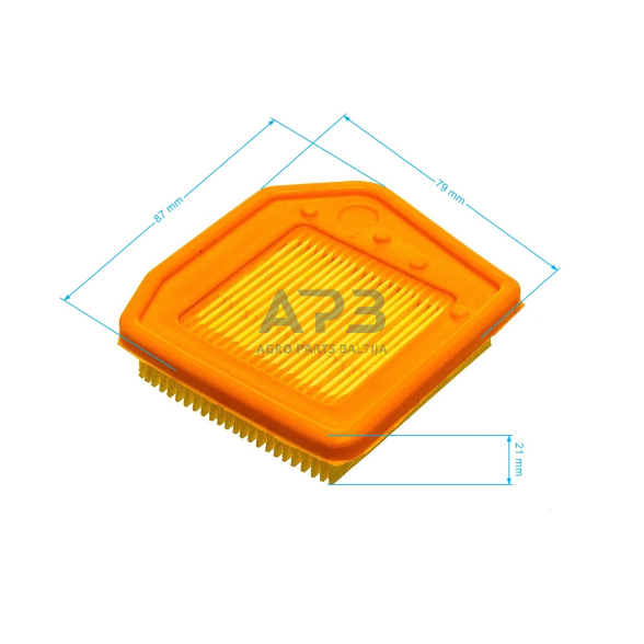 Oro filtras krūmapjovėms STIHL FS240C, FS240RC, FS260C, FS260RC, FS310, FS360C, FS410, FS410C, FS460, FS460C, FS460RC 4147 141 0300, 41471410300 išmatavimai mm: 87x76x21 1