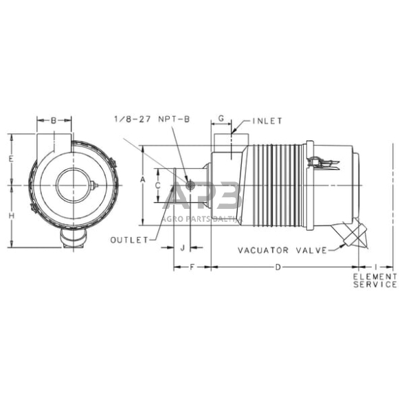 Oro filtras su korpusu Donaldson G057504 2 Oro filtras su korpusu Donaldson G057504 2
