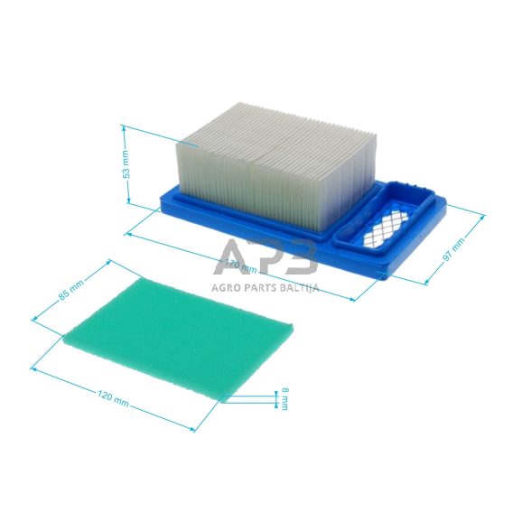 Oro filtras Wacker BS60-2 išmatavimai: 170x100x54 1