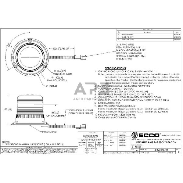 Oranžinis švyturėlis DeltaLED Britax B40000NH 1 Oranžinis švyturėlis DeltaLED Britax B40000NH 1