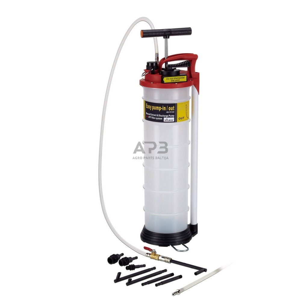 Pavarų dėžės tepalo keitimo įrenginys 6l su ATF adapterių rink. Pavarų dėžės tepalo keitimo įrenginys 6l su ATF adapterių rink.